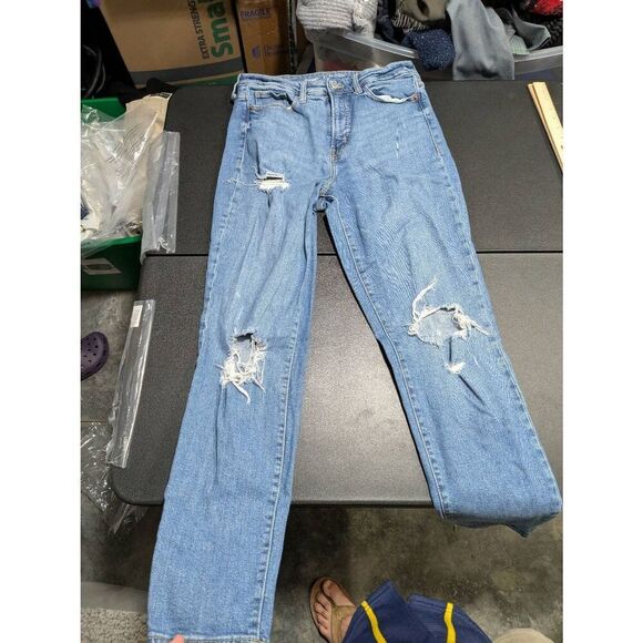 Old Navy High-Waisted O.G. Straight Ripped Tall Women's 8 - Picture 4 of 7